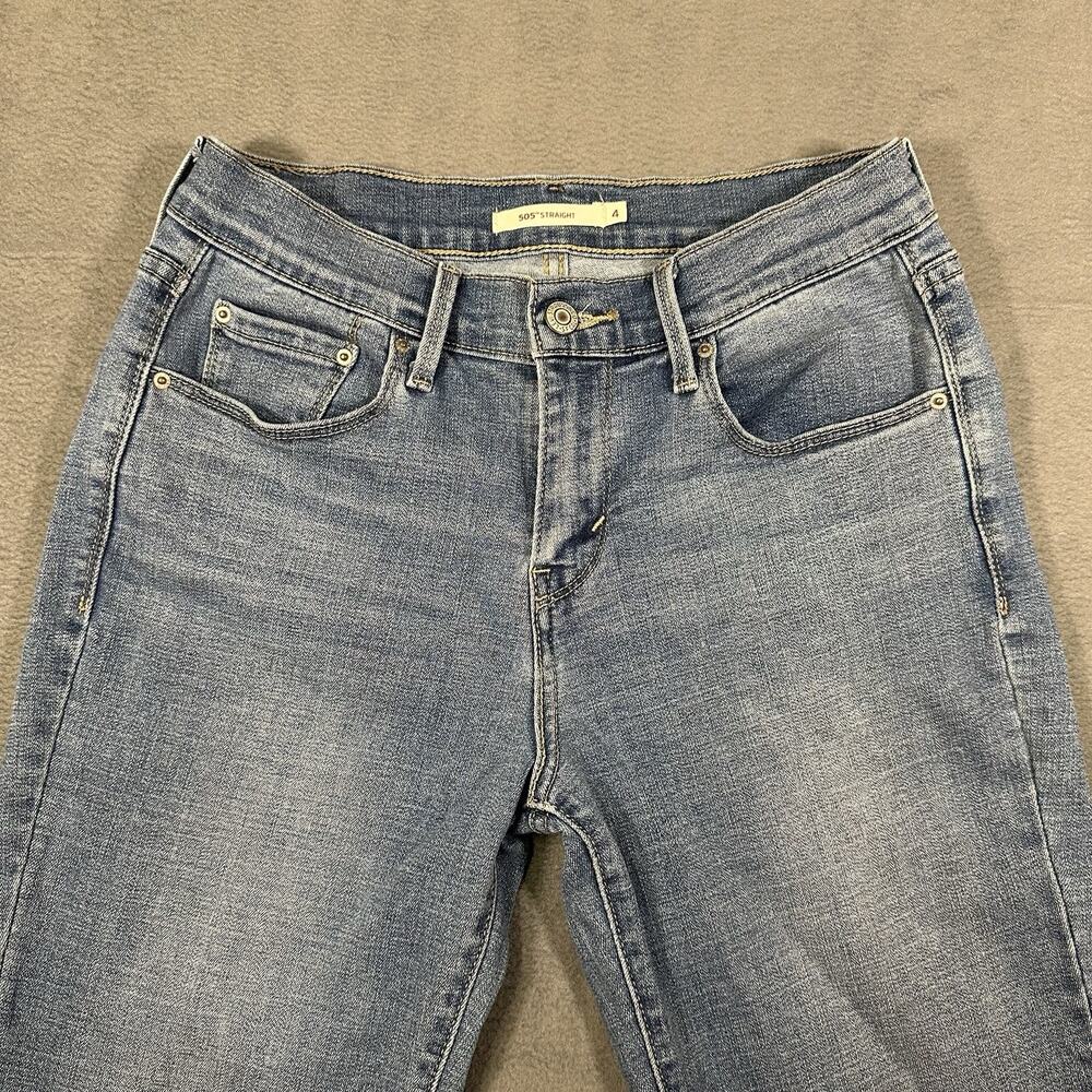 Levis 505 Straight Leg Jeans Women’s 4M W27 L32 Medium Wash Blue 15505-0147 - Picture 5 of 15